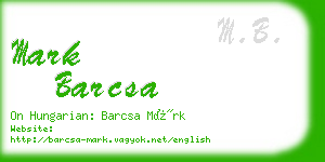 mark barcsa business card